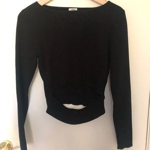 Yacine Longsleeve, Long-sleeve peek-a-boo knit top
